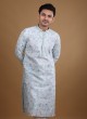 Printed Kurta Pajama In Sky Blue Color