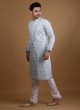 Printed Kurta Pajama In Sky Blue Color