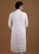 Festive Wear Kurta Pajama In White Color