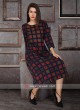 Rayon Kurti In Navy