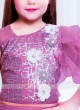 Girls Net Choli Suit In Pink