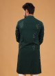 Bottle Green Lucknowi Kurta Pajama