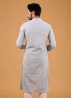 Lucknowi Kurta Pajama In Grey Color