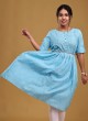 Cotton A-Line Sky Blue Tunic