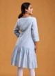 Cotton Light Blue Color A-Line Tunic