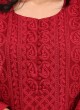 Maroon Lucknowi  Embroidered Kurti