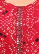 Bandhani Print Kurti In Pink Color