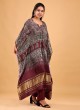 Gajji Silk Kaftan Style Kurti Set In Maroon Color