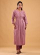 Cotton Kurti Set In Onion Pink Color