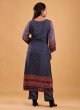 Printed Kurti Set In Blue Color