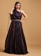 Crepe Chiffon One Shoulder Gown