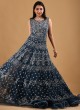 Wedding Wear Net Gown In Dark Rama Color