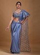 Designer Sraee In Powder Blue Color