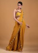 Mustar Yellow Sharara Style Designer Saree