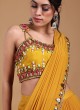 Mustar Yellow Sharara Style Designer Saree