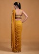 Mustar Yellow Sharara Style Designer Saree