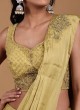 Stylish Readymade Saree In Mehndi Green