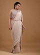 Readymade Designer Saree In Ivory Color