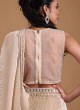 Readymade Designer Saree In Ivory Color