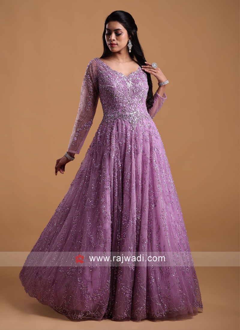 Purple Party wear Gown – Giraffy.in