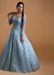 Sky Blue Net Designer Gown