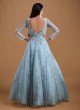 Sky Blue Net Designer Gown