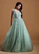 Reception Wear Gown In Sea Green Color