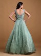 Reception Wear Gown In Sea Green Color