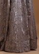 Sequins Work Designer Gown In Grey Color