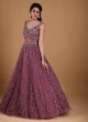 Designer Gown In Wine Color