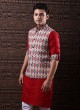 Wedding Wear Printed Nehru Jacket Suit