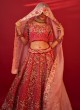 Bridal Wear Lehenga Choli In Rani Pink