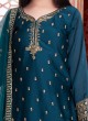 Brocade Silk Gharara Suit In Rama Blue