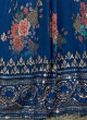 Floral Printed Anarkali Suit In Blue
