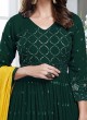 Festive Wear Anarkali Suit In Bottle Green