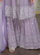 Lavender Color Sharara Suit For Wedding