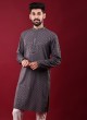 Grey Sequins Work Kurta Pajama