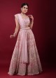 Sequins Work Pink Net Lehenga Choli