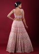 Sequins Work Pink Net Lehenga Choli
