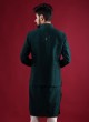 Designer Nehru Jacket Suit In Bottle Green