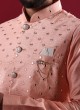 Art Silk Mirror Work Nehru Jacket Suit