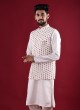 Wedding Wear Nehru Jacket Suit In Cream Color