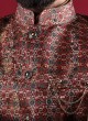 Printed Nehru Jacket Suit In Multi Color