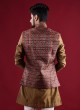 Printed Nehru Jacket Suit In Multi Color