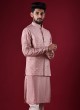 Thread Work Onion Pink Nehru Jacket Suit