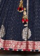 Zari Work Navy Blue Lehenga Choli