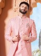 Jacket Style Groom Wear Silk Sherwani