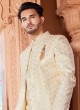 Designer Mens Wear Sherwani In Cream Color