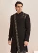 Stylish Jute Silk Black Indowestern Set