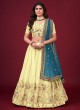 Light Yellow Faux Georgette Festive Lehenga Choli